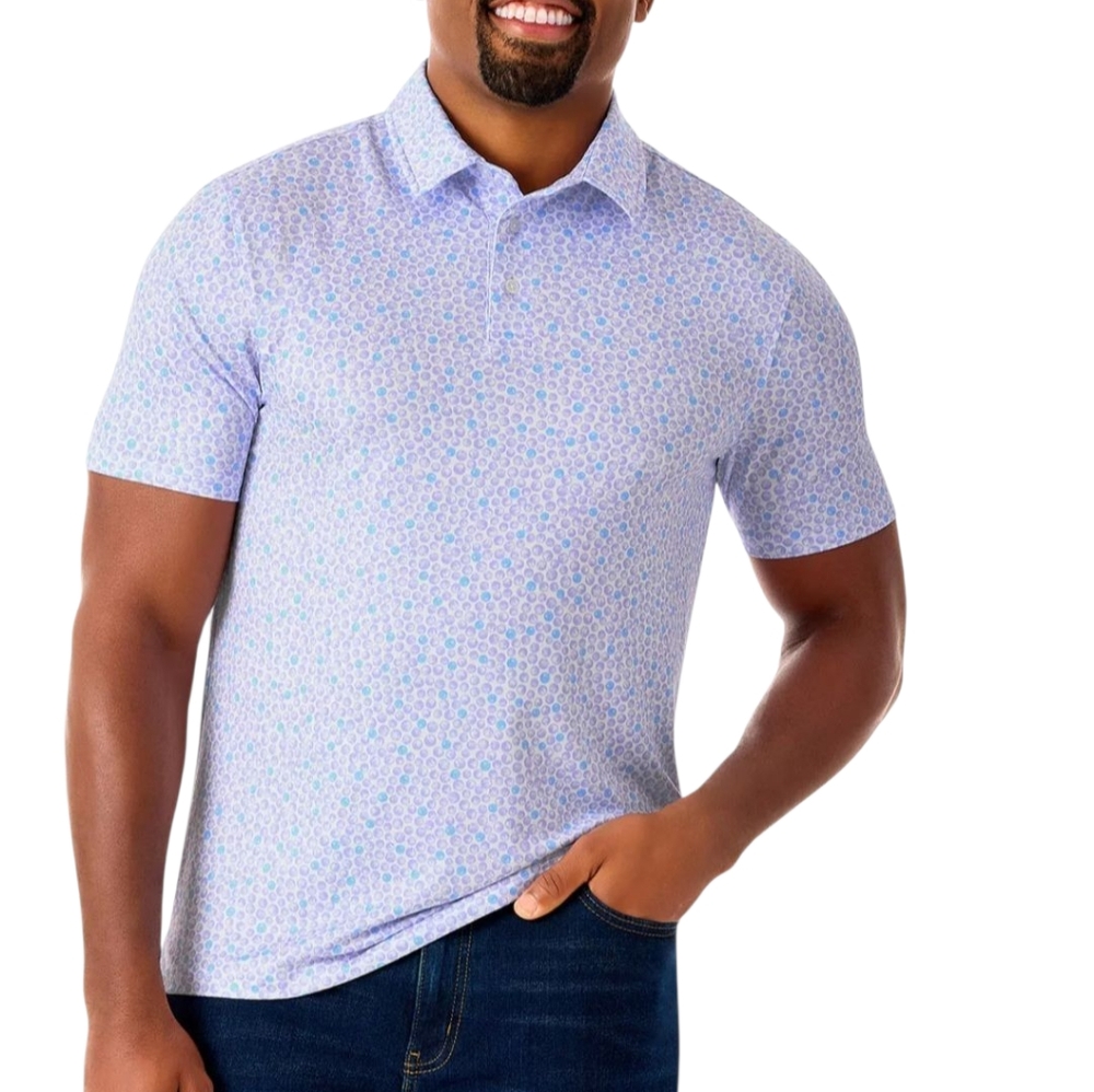 Members Mark Pattern Performance Golf Polo XXL Purples Blues New Golfcore